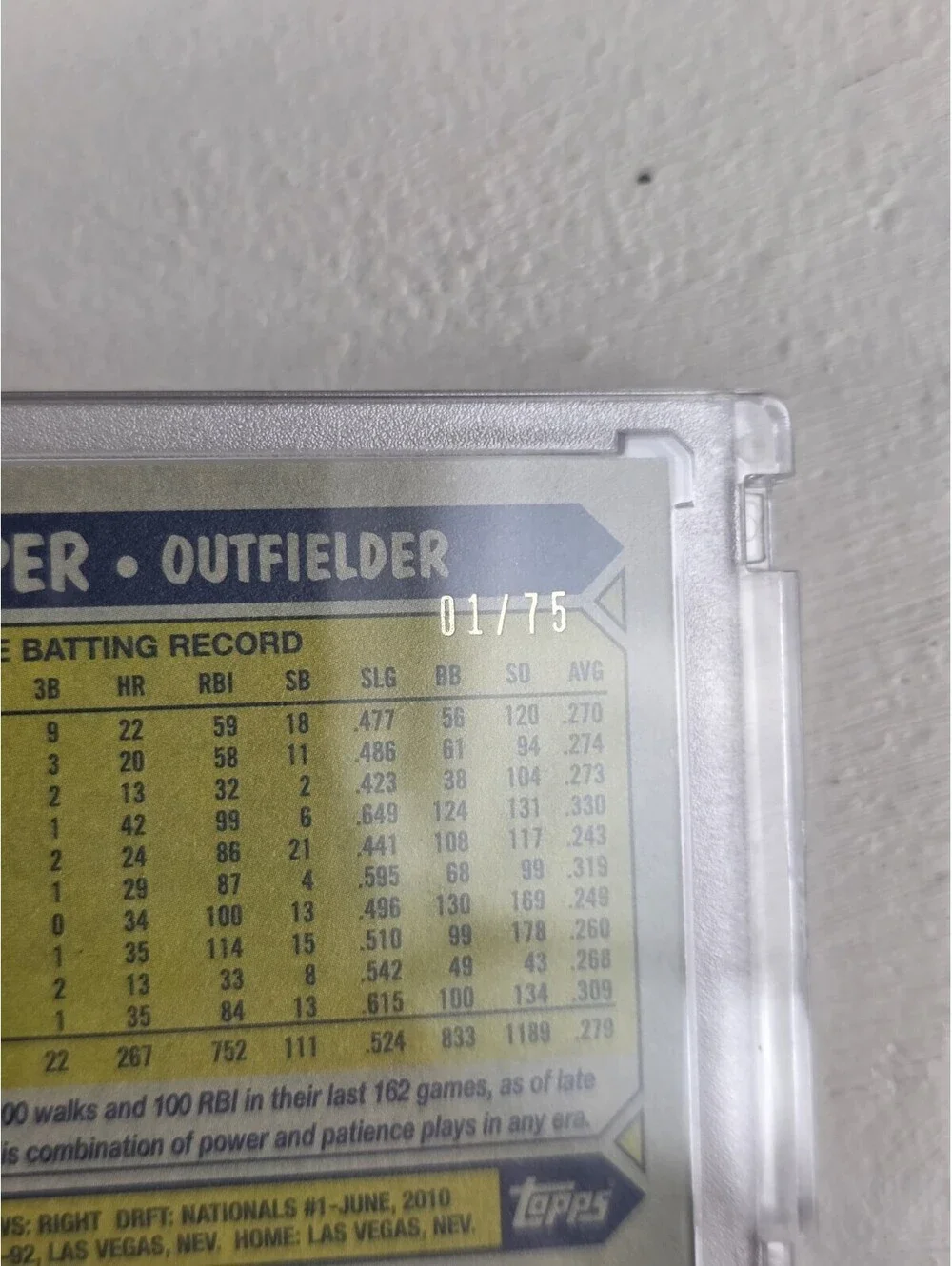 Topps Harper #252 Philadelphia Phillies 1987 Topps Design 1/75 First On Print!